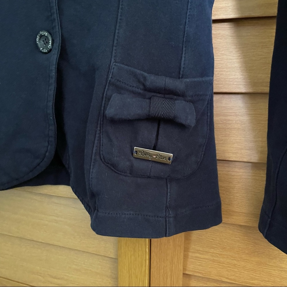 ** Must Bundle** Lolly Star Blue Cotton Designer Bow TV Star Coat Blazer Jacket - Picture 4 of 11